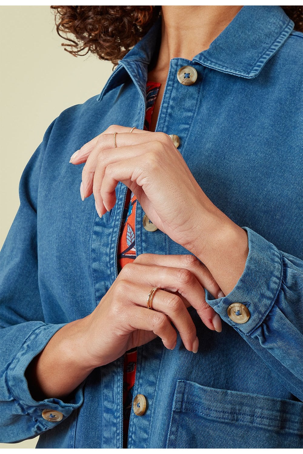 EVERLYN STRETCHED TWILL JACKET | COL=RIVIERA