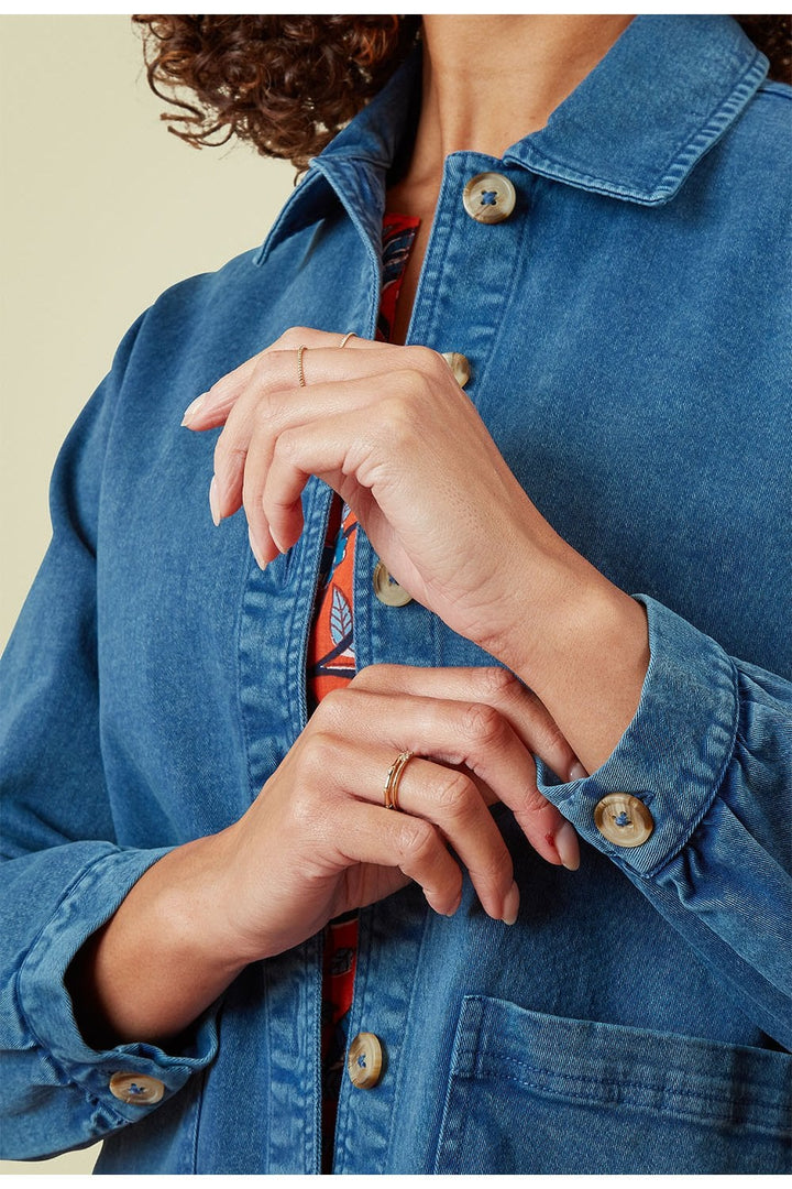 EVERLYN STRETCHED TWILL JACKET | COL=RIVIERA