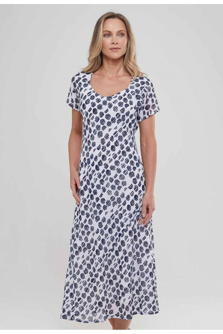 FARAH DRESS | COL=NAVY/WHITE