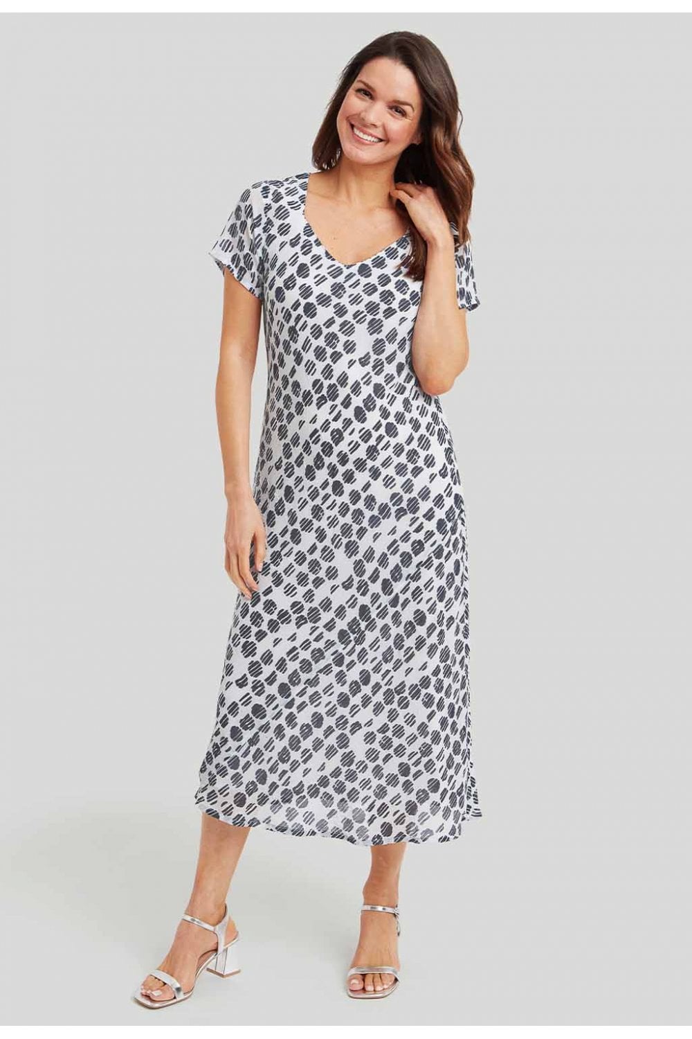 FARAH DRESS | COL=NAVY/WHITE