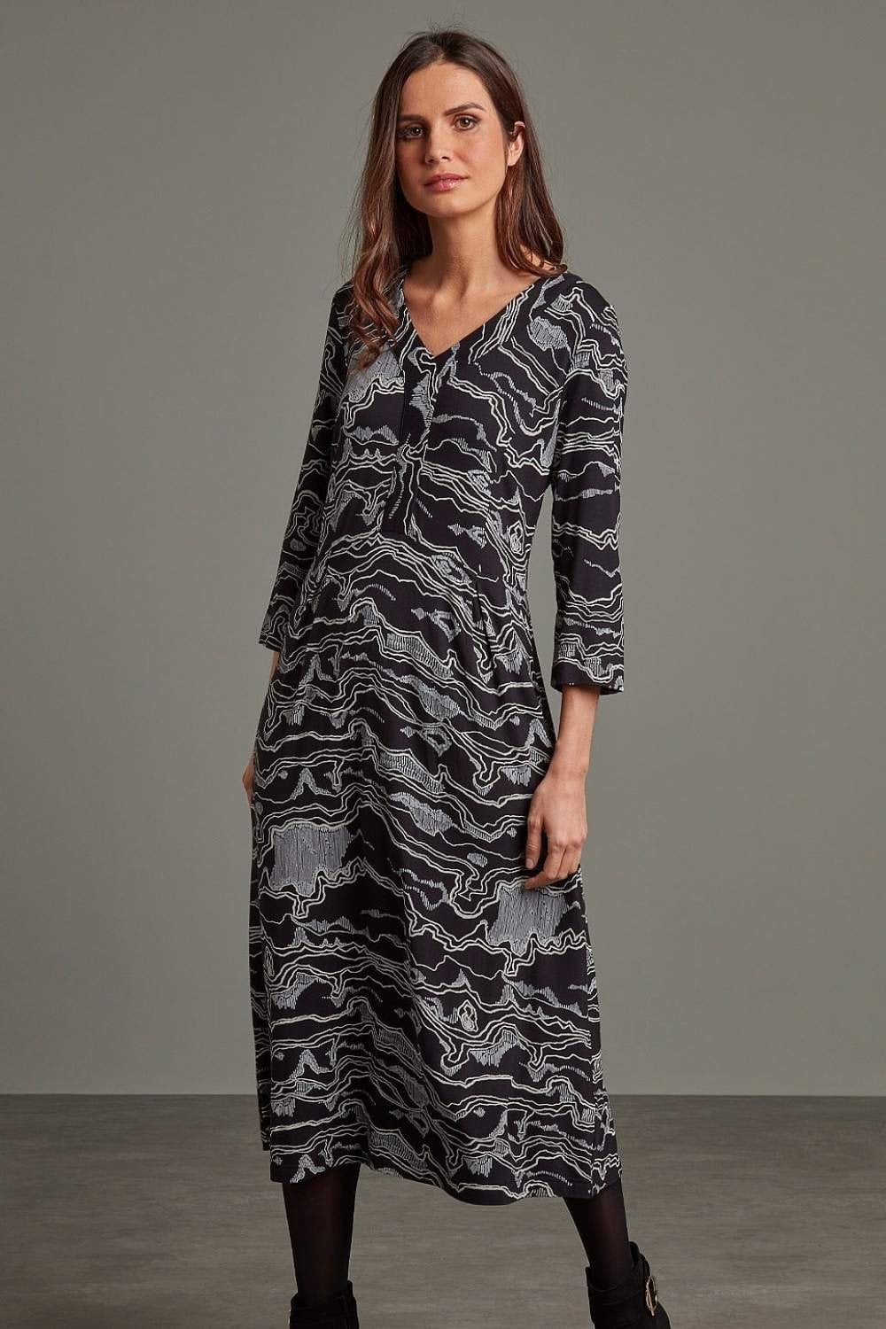 GINA DRESS MURAKAMI PRINT | COL=BLACK