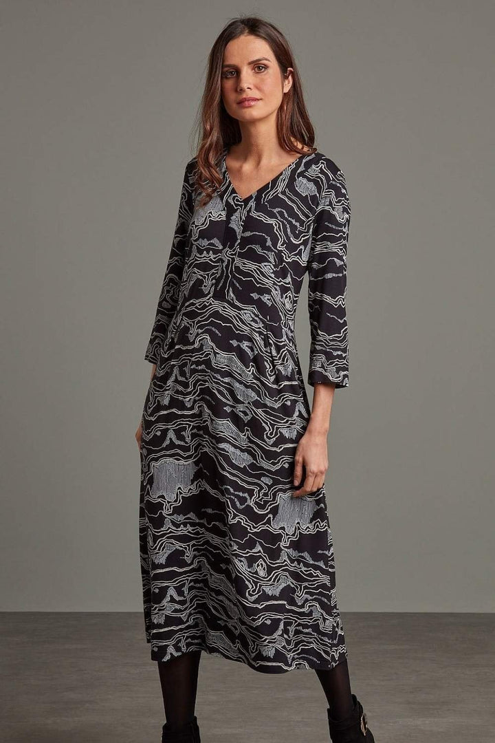GINA DRESS MURAKAMI PRINT | COL=BLACK