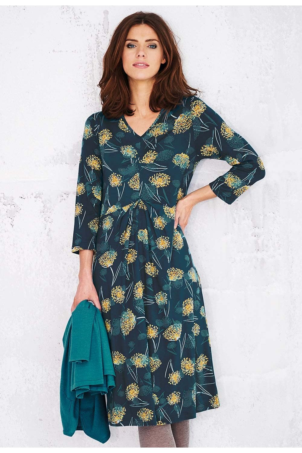 GRACEFUL DRESS ALLIUM PRINT | COL=KINGFISHER