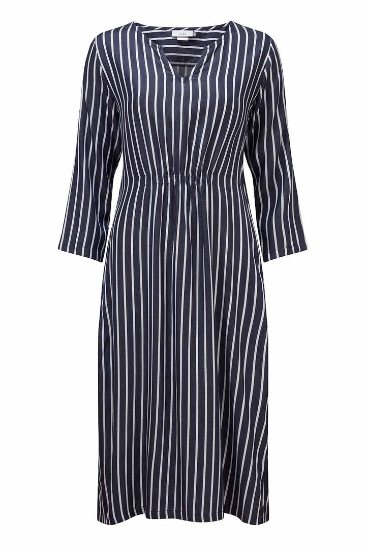GRETA DRESSS | COL=NAVY/WHITE