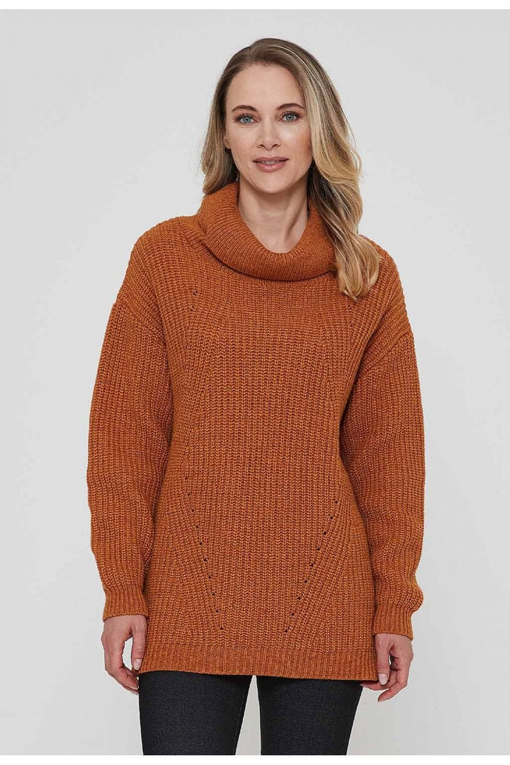 HAILEY TUSCAN KNIT JUMPER | COL=DENIM,MARMALADE