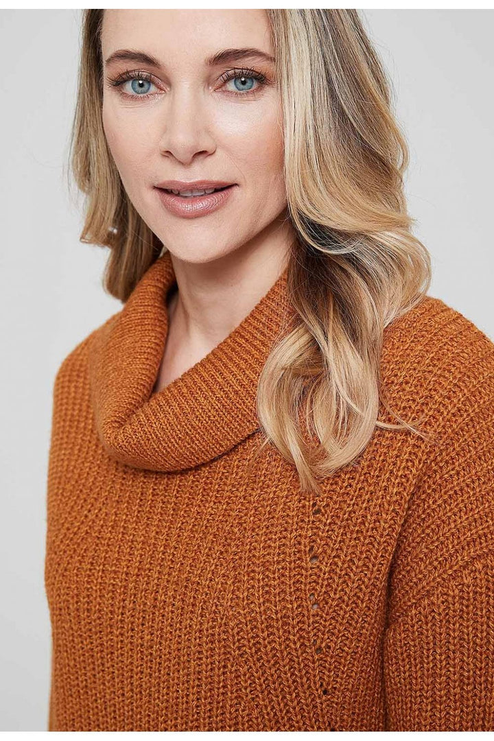 HAILEY TUSCAN KNIT JUMPER | COL=DENIM,MARMALADE
