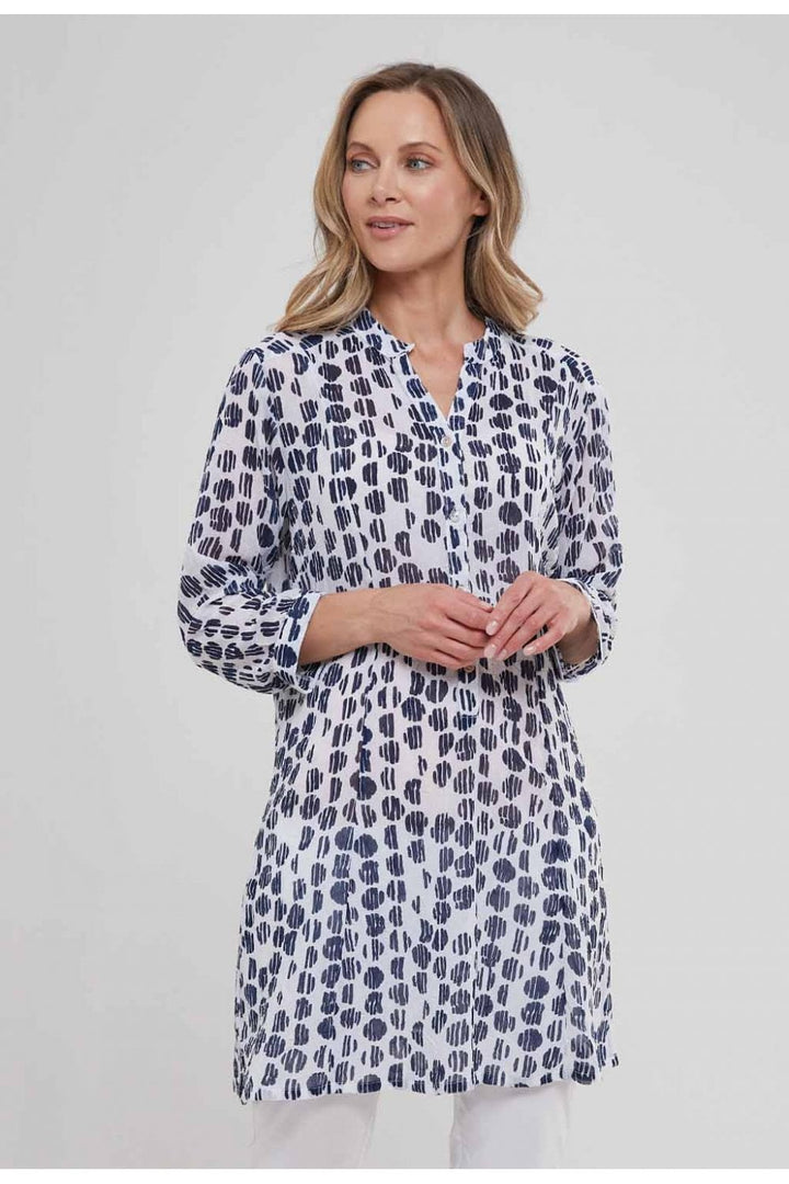 HOLLIE TUNIC | COL=NAVY/WHITE