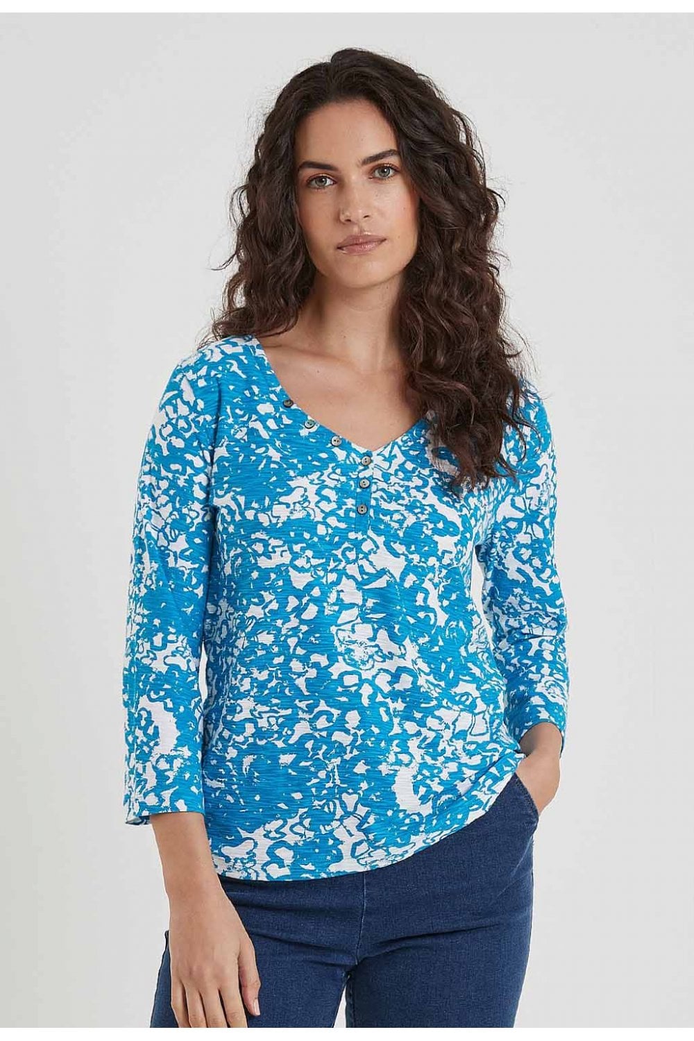 HOLLY TOP SCRIBBLE PRINT | COL=BLUE