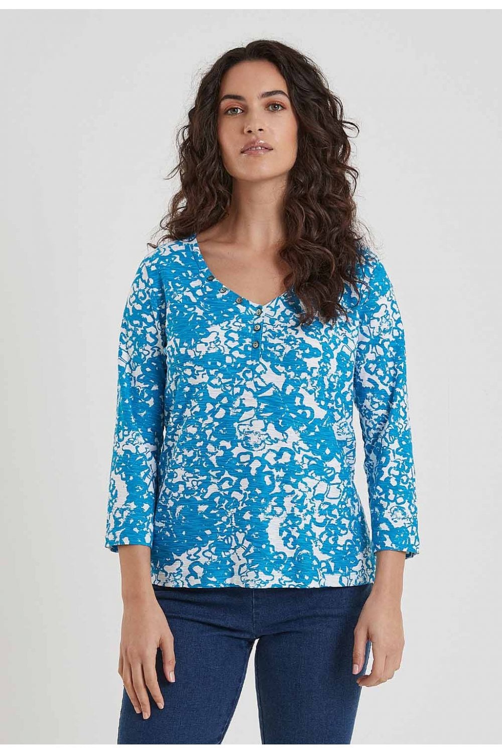 HOLLY TOP SCRIBBLE PRINT | COL=BLUE
