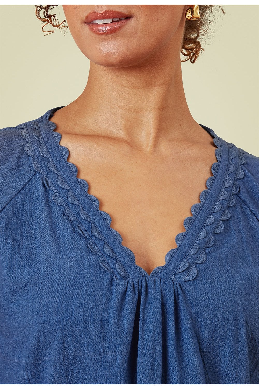IDRES COTTON CROSSHATCH TOP | COL=RIVIERA