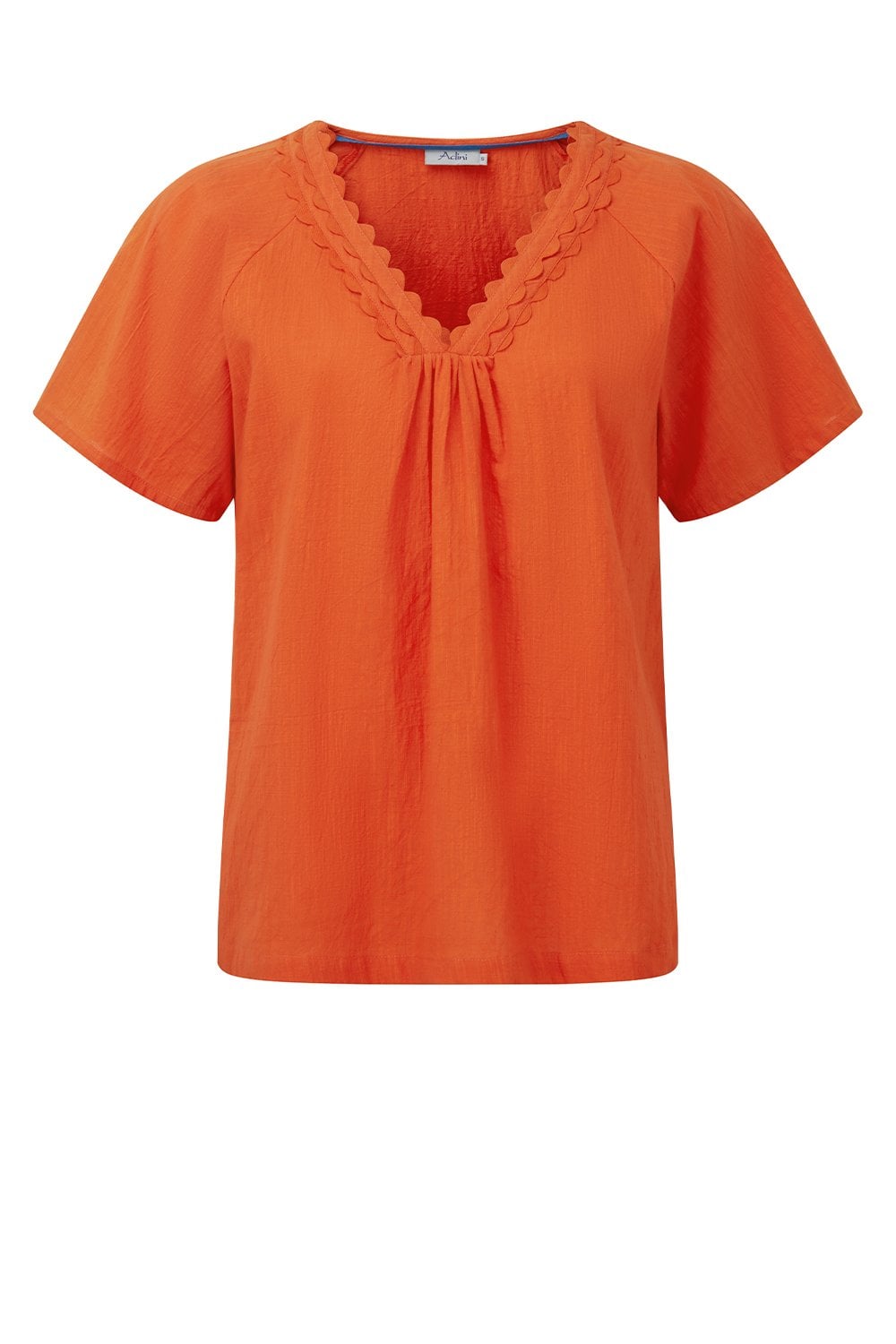 IDRES COTTON CROSSHATCH TOP | COL=RED ORANGE