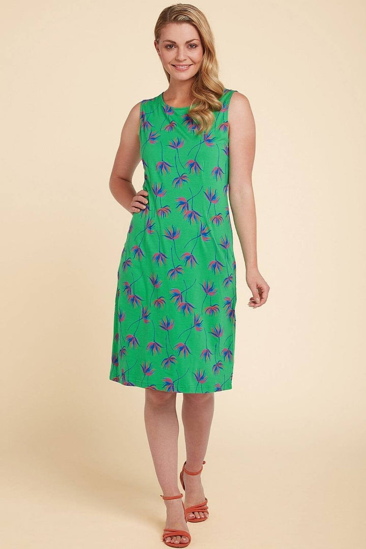 IMOGEN DRESS CUBA PRINT | COL=PARROT GREEN