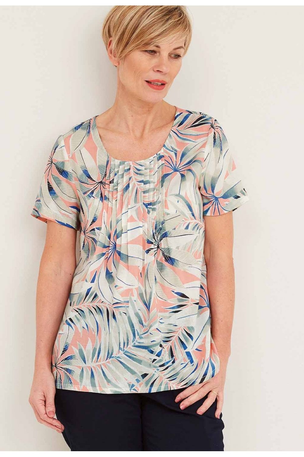 ISLA TOP HOT HOUSE PRINT | COL=MELON