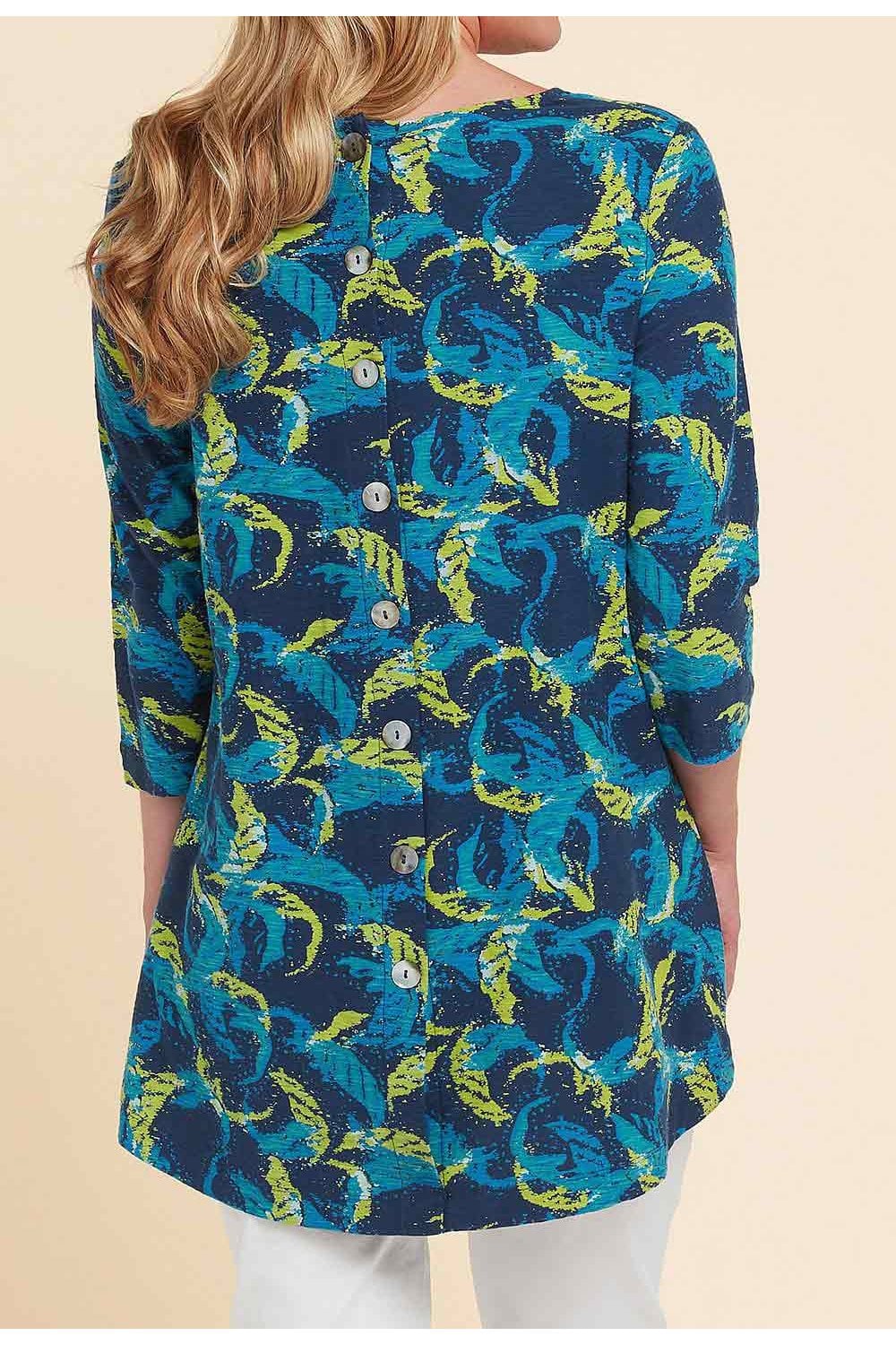 ISLA TUNIC LUISA PRINT | COL=NAVY