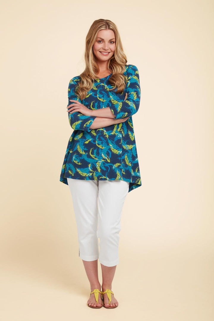 ISLA TUNIC LUISA PRINT | COL=NAVY