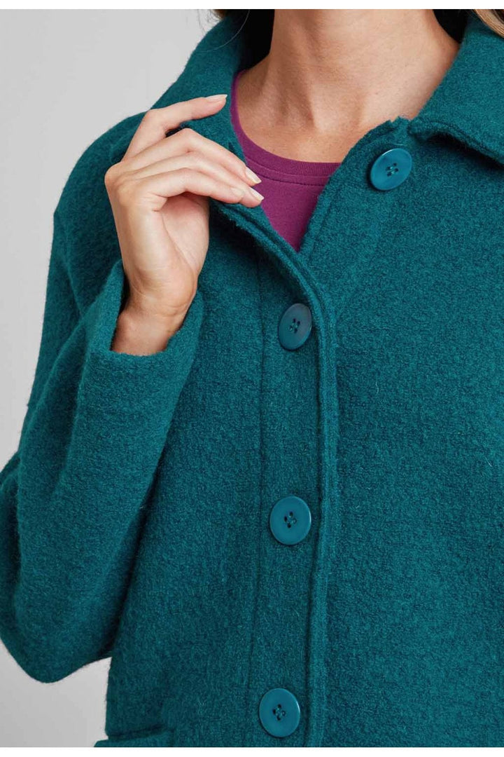 ISOLA BOILED WOOL JACKET | COL=PETROL