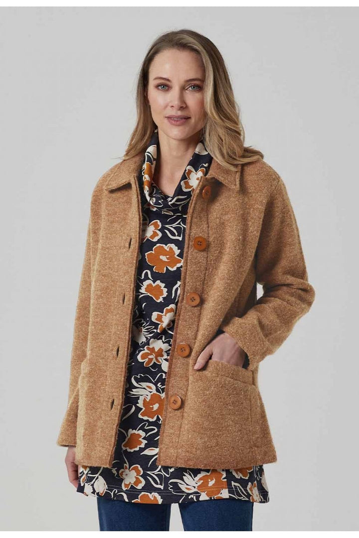 ISOLA BOILED WOOL JACKET | COL=ALMOND