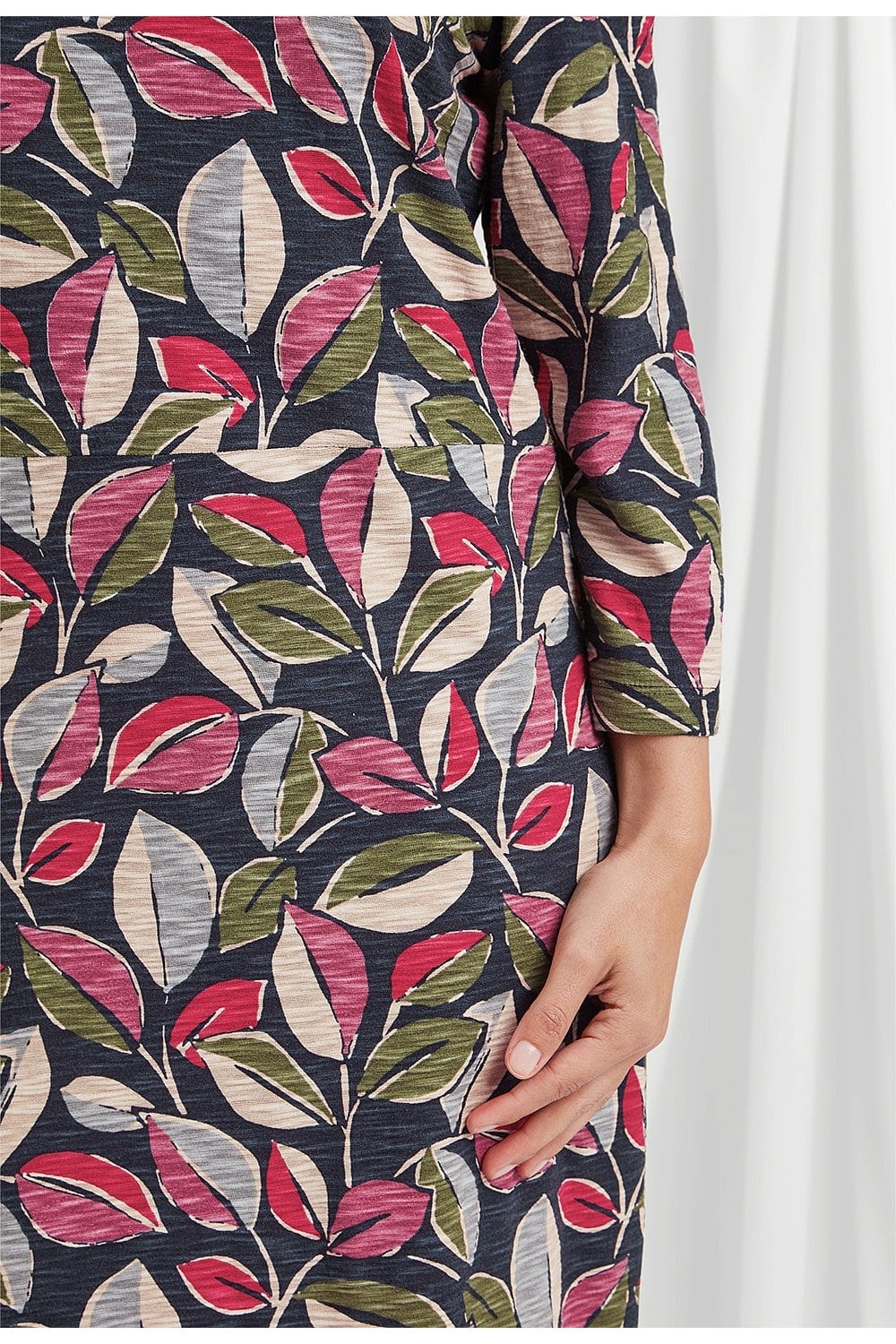 IVO DRESS PAINTED LEAF PRINT | COL=MULTI
