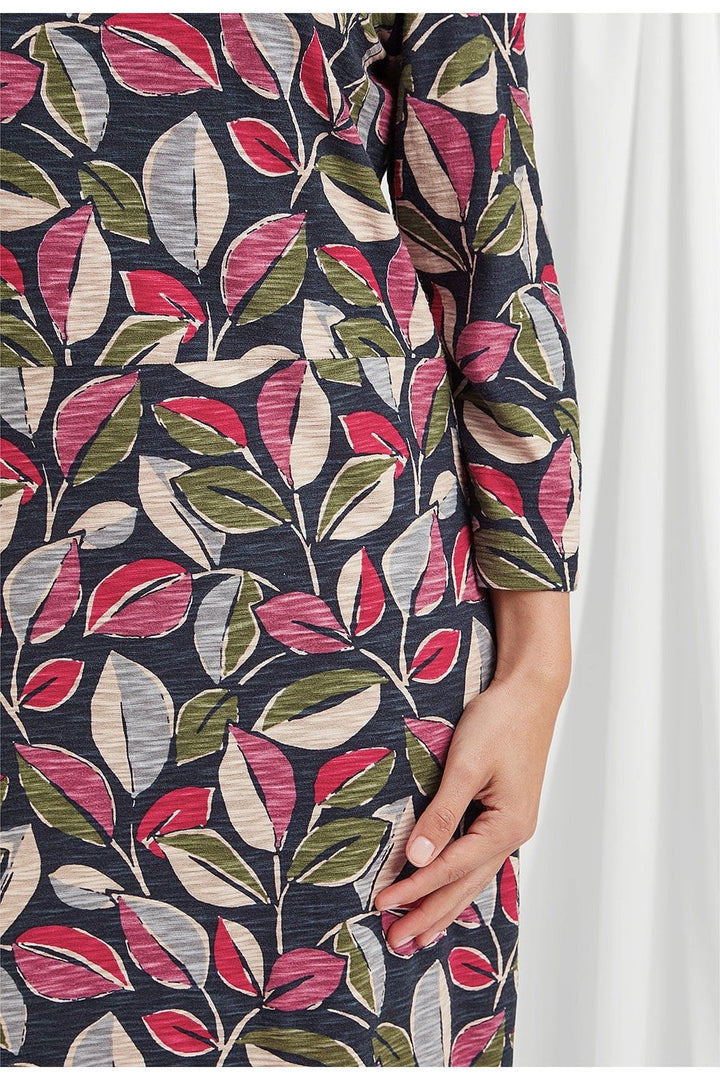 IVO DRESS PAINTED LEAF PRINT | COL=MULTI