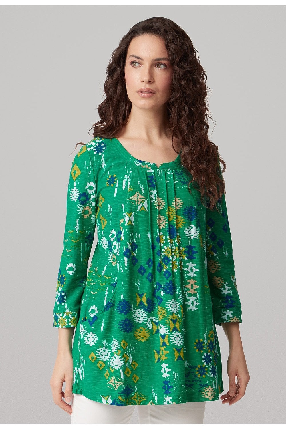 JADA PRINT HAILEY TUNIC | COL=GREEN