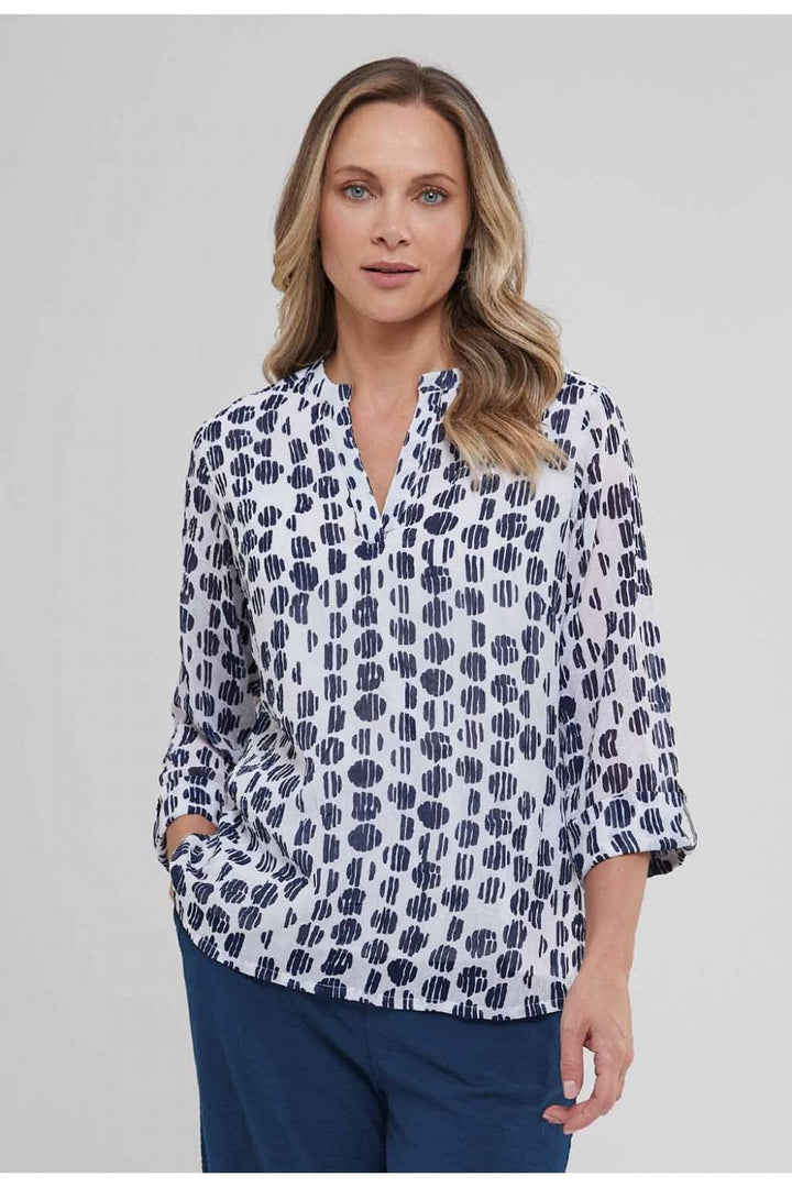 JODIE TOP | COL=NAVY/WHITE