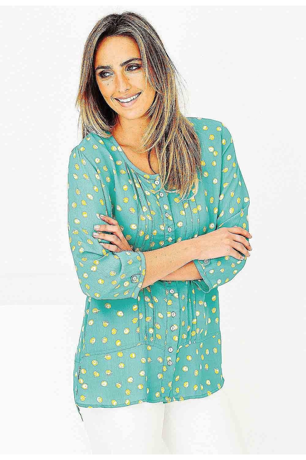 KATE TUNIC CITRUS SPOT PRINT | COL=TOPAZ