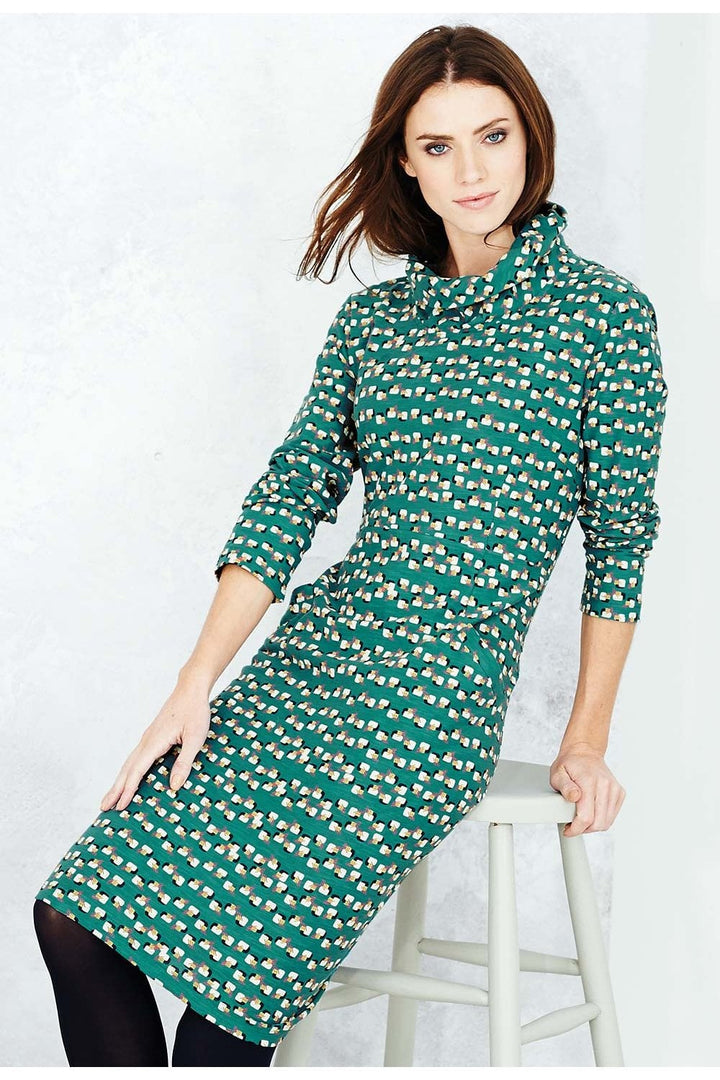 KATHLEEN DRESS MAXWELL PRINT | COL=TEAL
