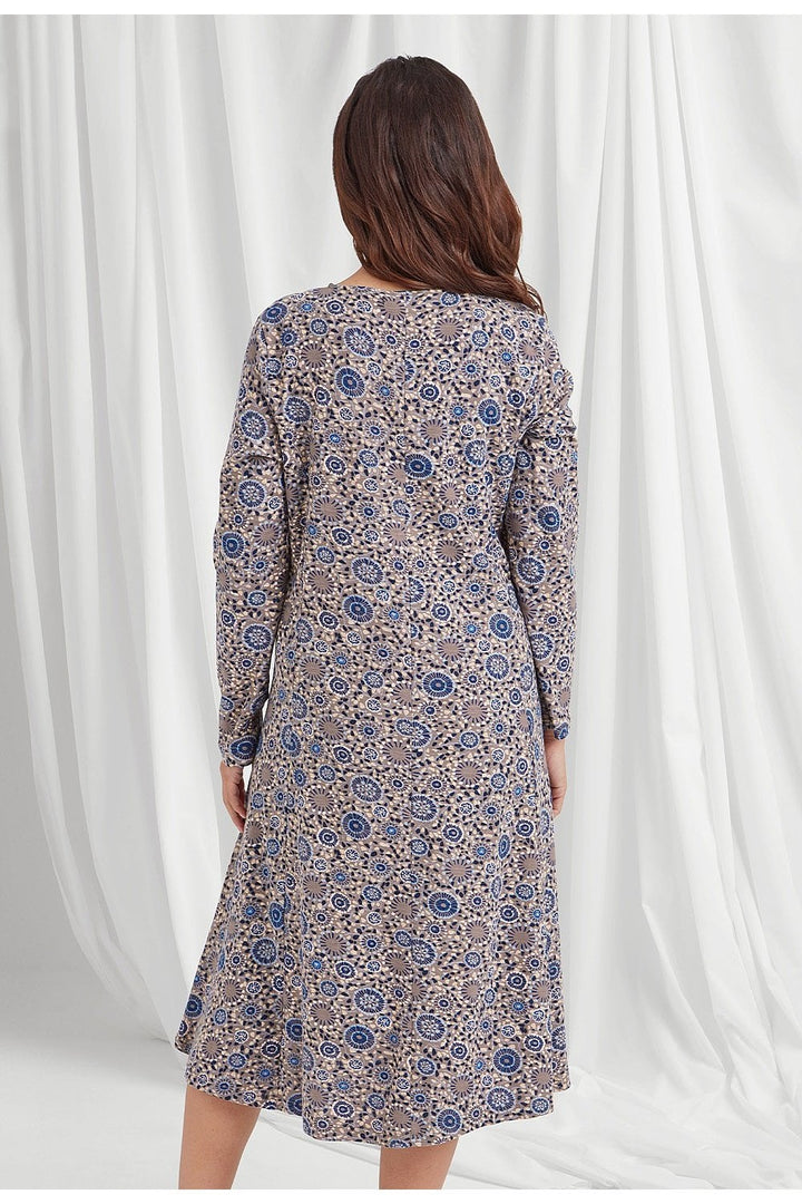 KIKKI DRESS DANDELION PRINT | COL=TAUPE