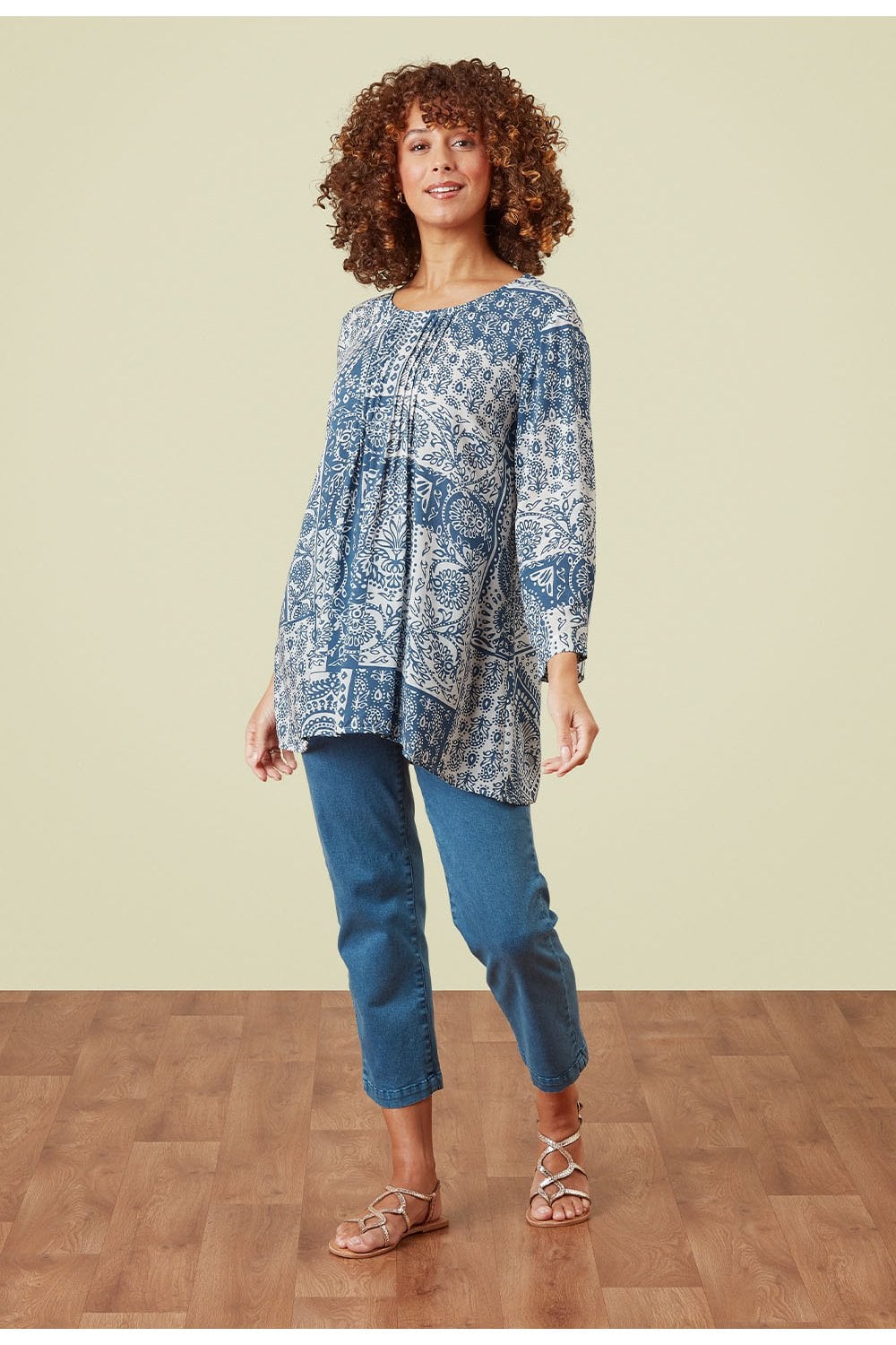 KLARA TUNIC PATCHED PAISLEY PRINT | COL=STARLIGHT BLUE