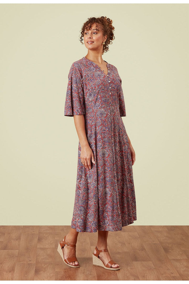 KULFI DRESS HONEYSUCKLE PRINT | COL=SPICED RED