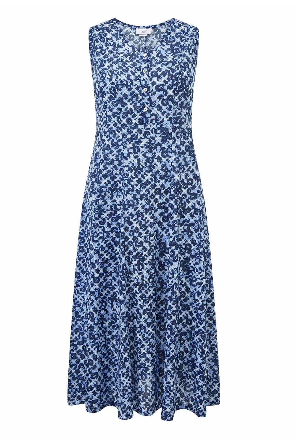 LEANNE DRESS BRUNNEL PRINT | COL=BLUE