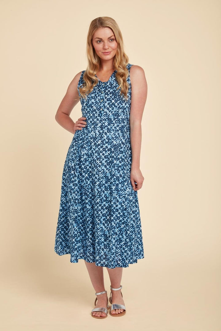 LEANNE DRESS BRUNNEL PRINT | COL=BLUE
