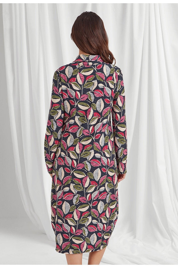 LORCAN DRESS PAINTED LEAF PRINT | COL=MULTI