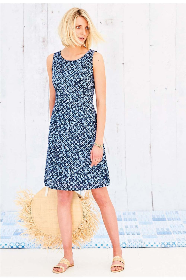 MANDY DRESS BRUNEL PRINT | COL=BLUE