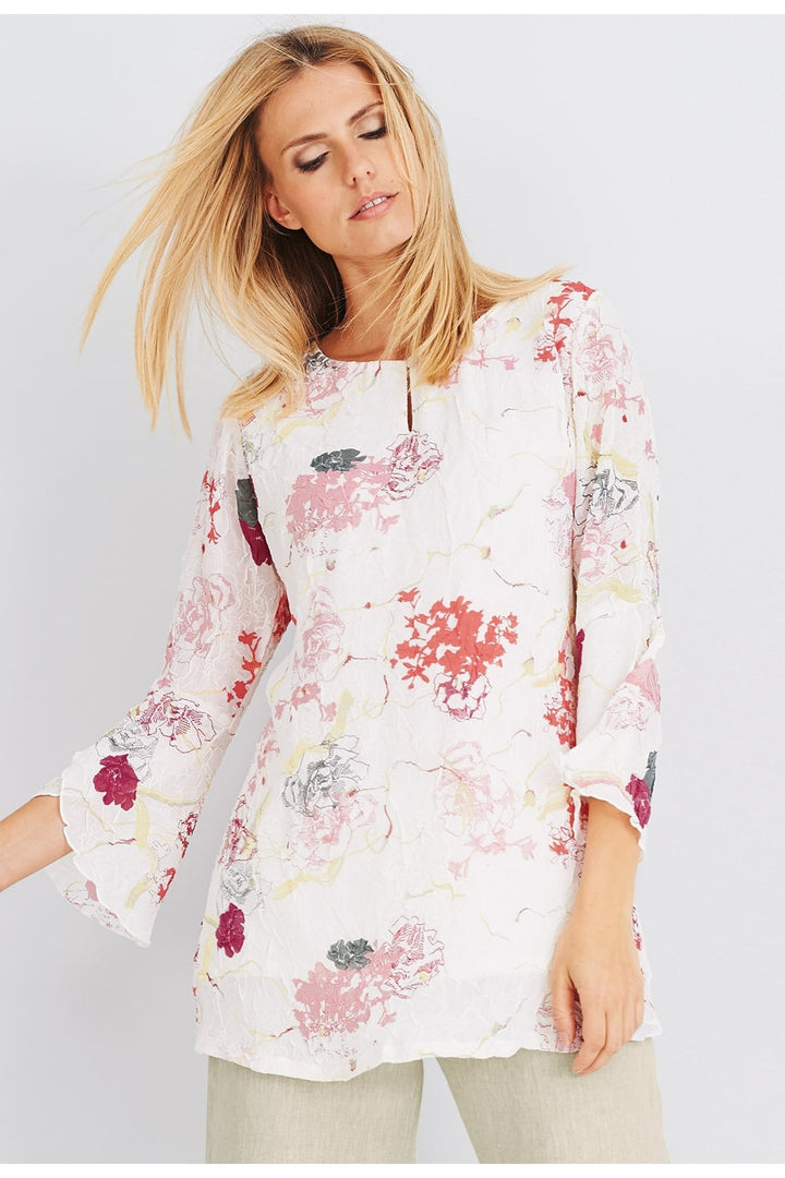 MARIA TUNIC FLORENCE PRINT | COL=BLUSH PINK,CERAMIC TEAL