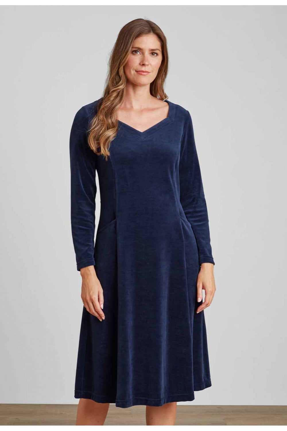 MONKIA VELVET DRESS | COL=SAPPHIRE
