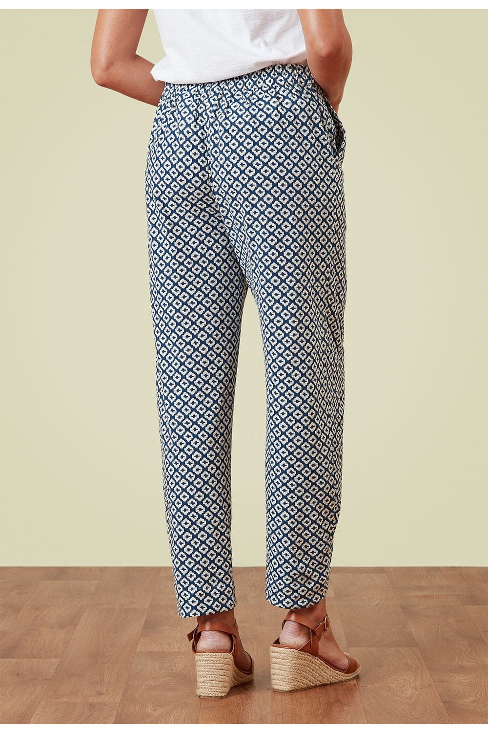 MYLEE TROUSER IKAT TILE PRINT | COL=RIVIERA