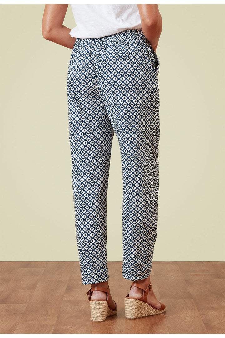 MYLEE TROUSER IKAT TILE PRINT | COL=RIVIERA