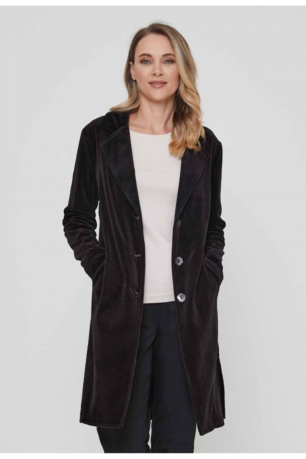 MYRIA VELVET COAT | COL=BLACK
