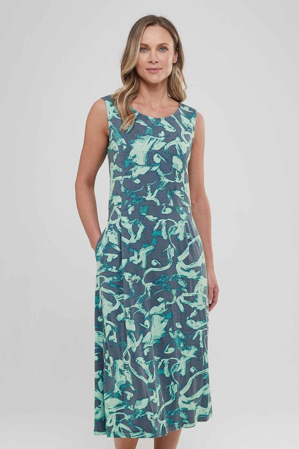 NADINE SLEEVELESS  DRESS | COL=BLUE MIX