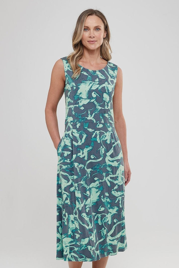 NADINE SLEEVELESS  DRESS | COL=BLUE MIX
