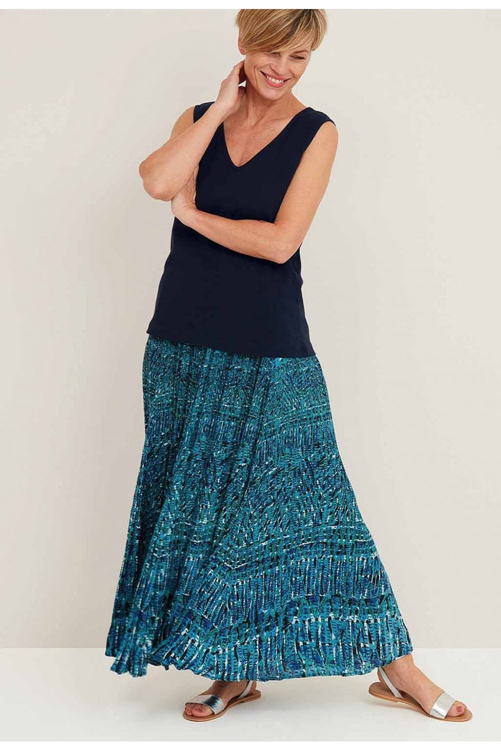 NAHLA SKIRT LAGOON PRINT | COL=PEACOCK