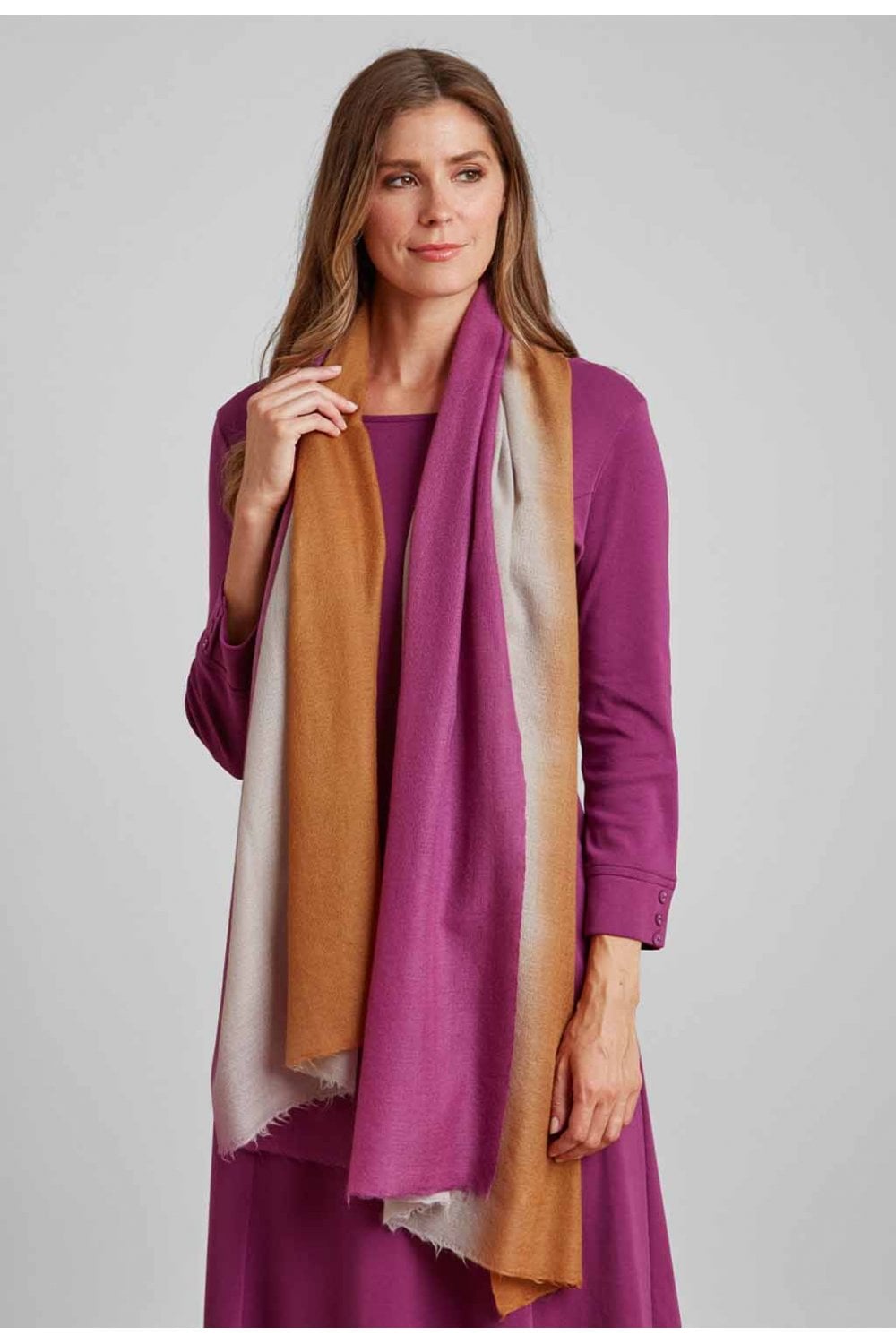 OMBRE  WOOL SHAWL | COL=PURPLE,TURQ