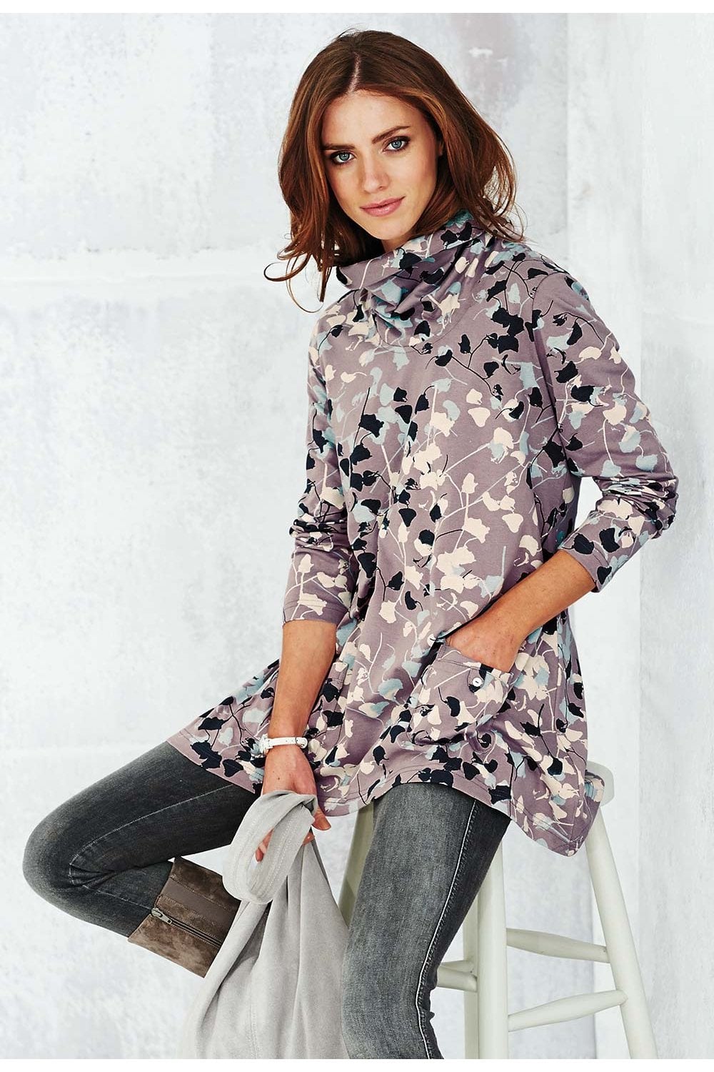 PHILLIPA TUNIC VALENTINA PRINT | COL=TAUPE