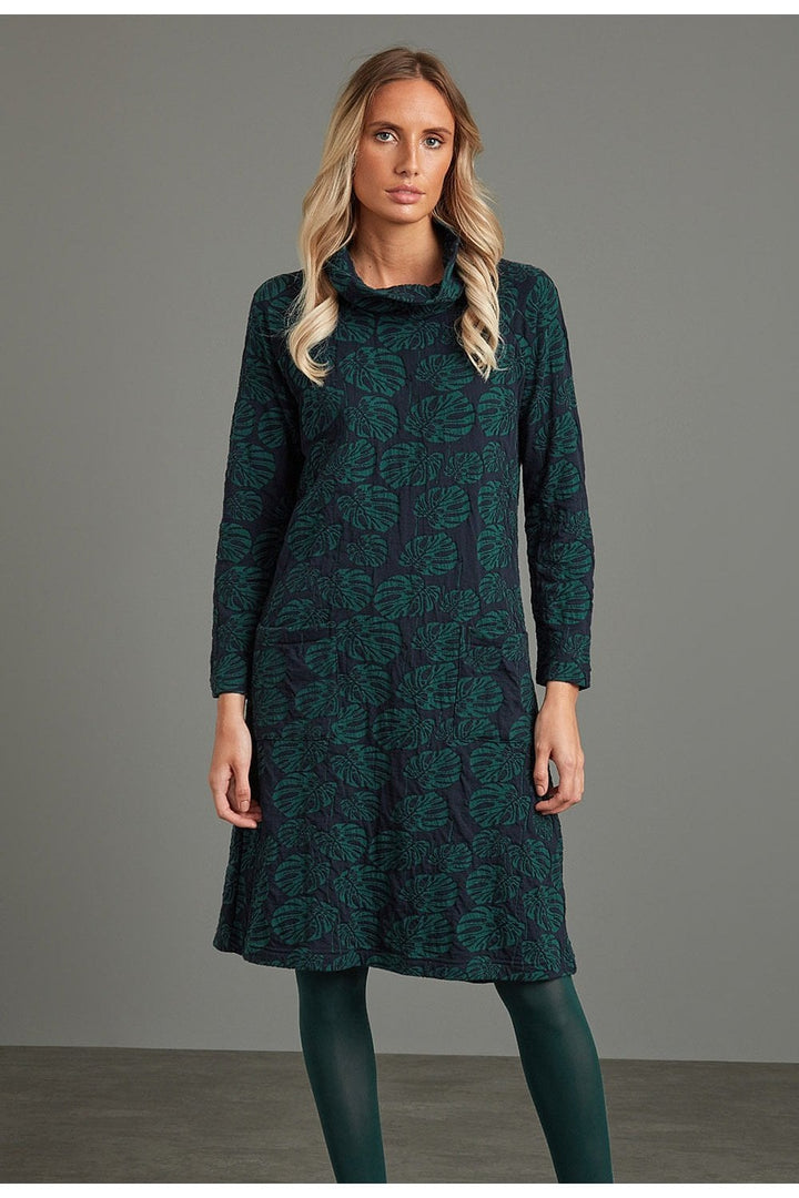RACHELLE DRESS MANILA WEAVE | COL=BOTTLE GREEN