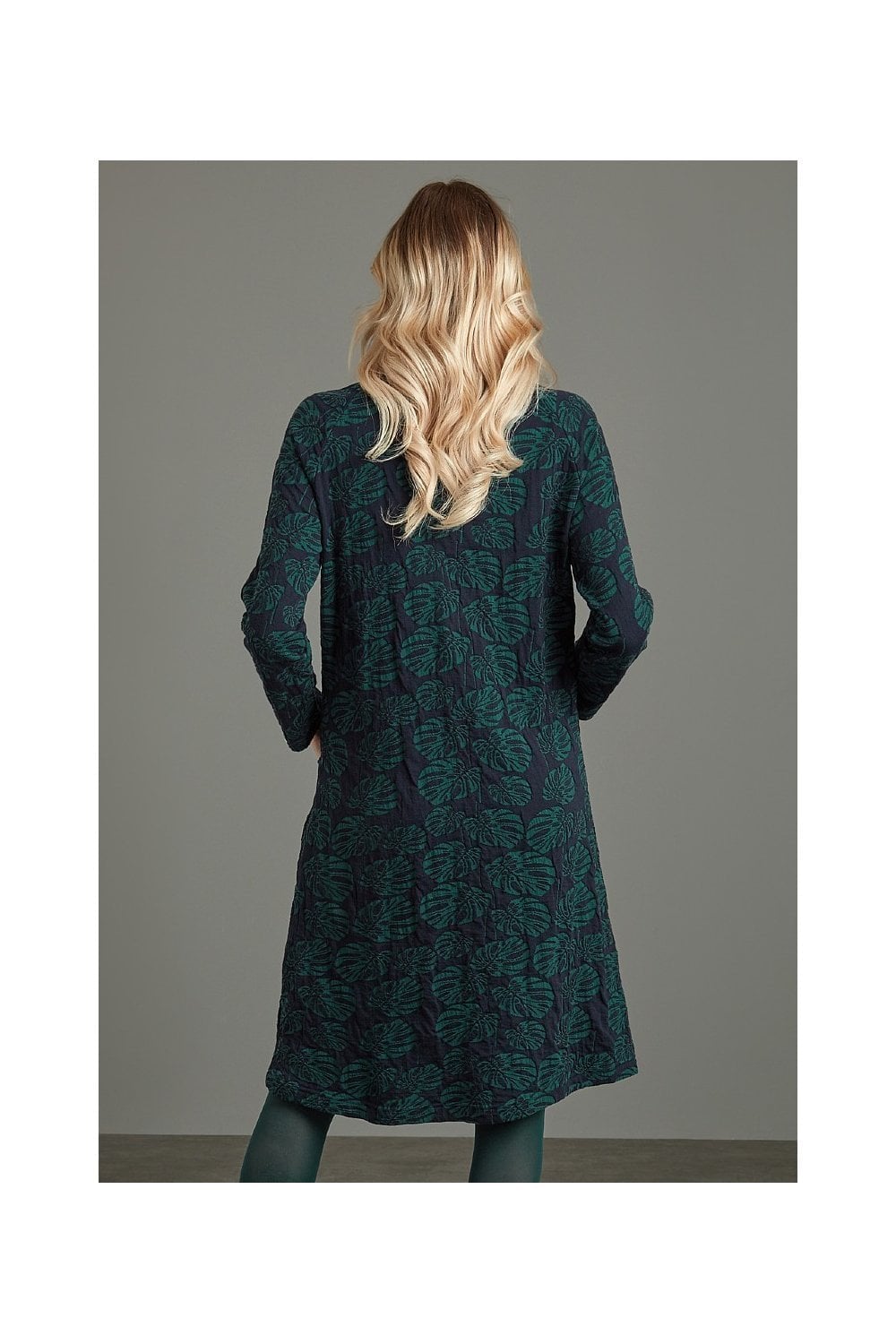 RACHELLE DRESS MANILA WEAVE | COL=BOTTLE GREEN