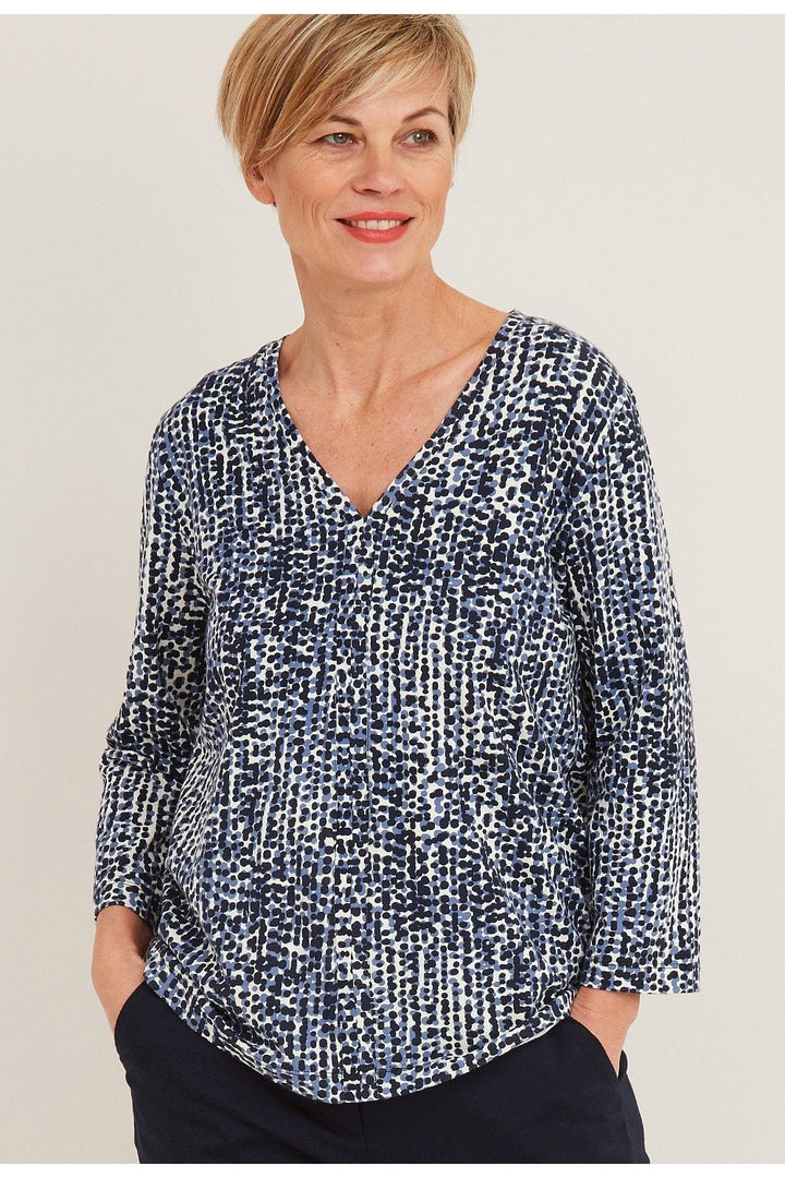 RIGEL TOP DOUBLE SPOT PRINT | COL=NAVY
