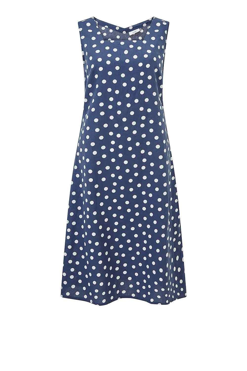 ROXY DRESS BEAUFORT SPOT PRINT | COL=NAVY