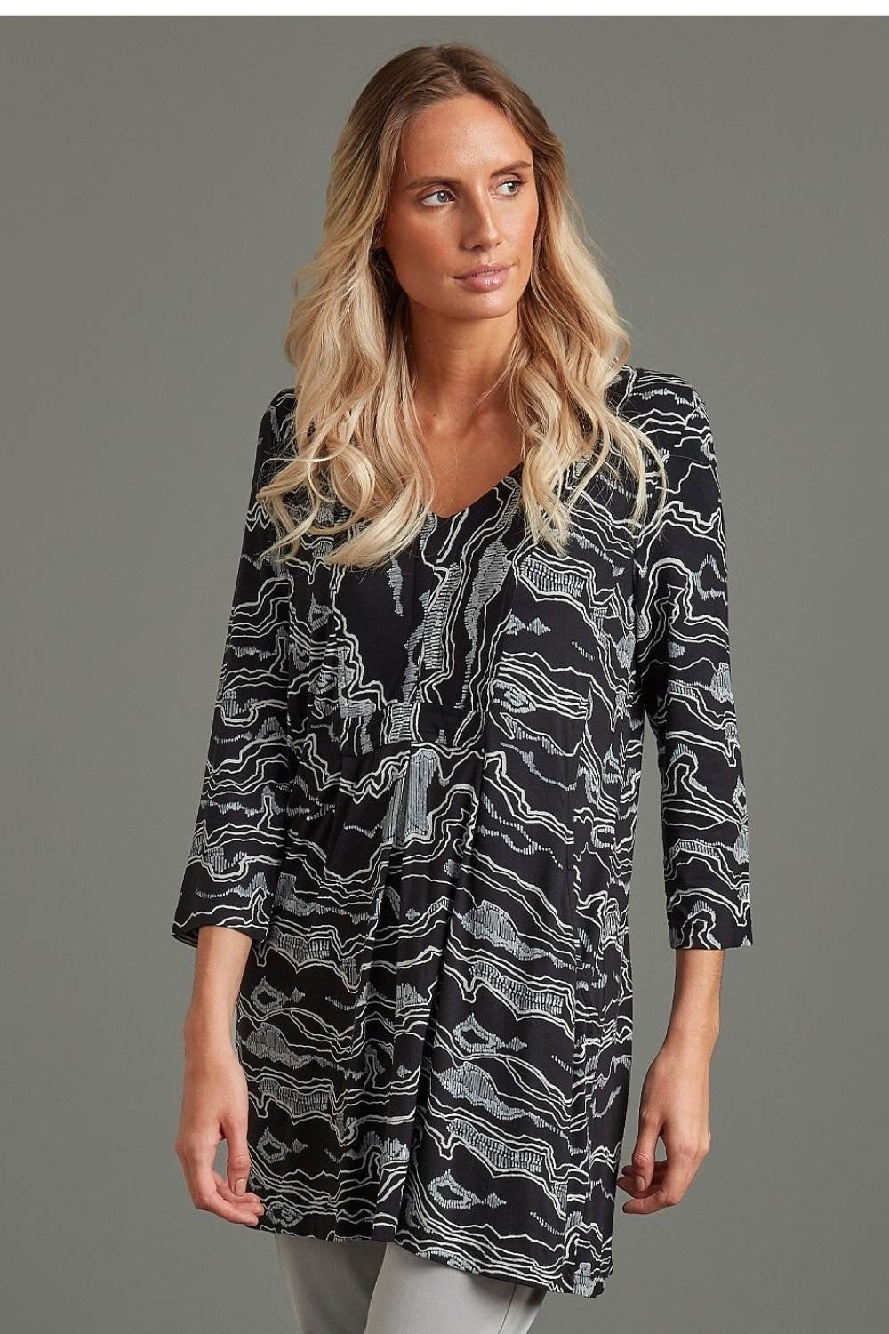 RUTH TUNIC MURAKAMI PRINT | COL=BLACK