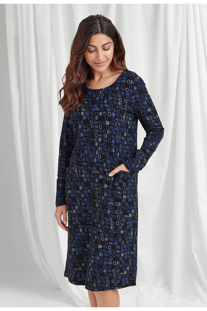SADIE DRESS KAREENA PRINT | COL=BLACK